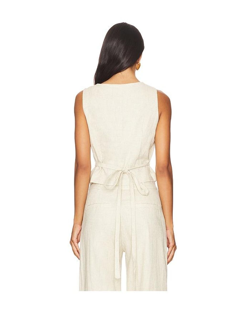 SNDY'S White Allegra Linen Vest