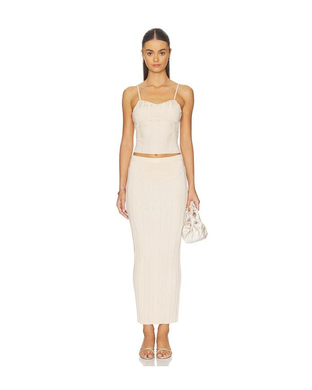 Fleur du Mal White Three Way Rib Skirt