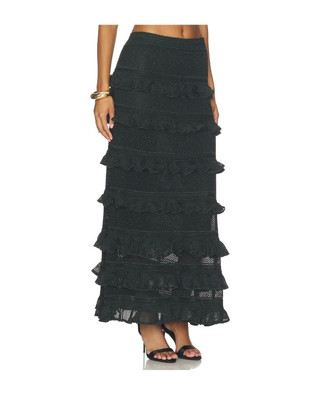 Zimmermann Black Valiant Frill Maxi Skirt