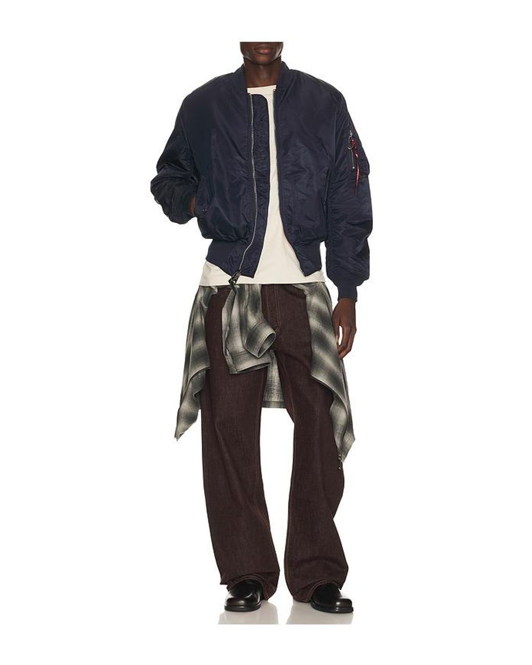 Alpha Industries Blue Ma-1 Heritage Fit Flight Jacket for men