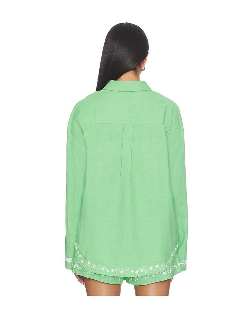 Line & Dot Green Tippi Embroidered Shirt