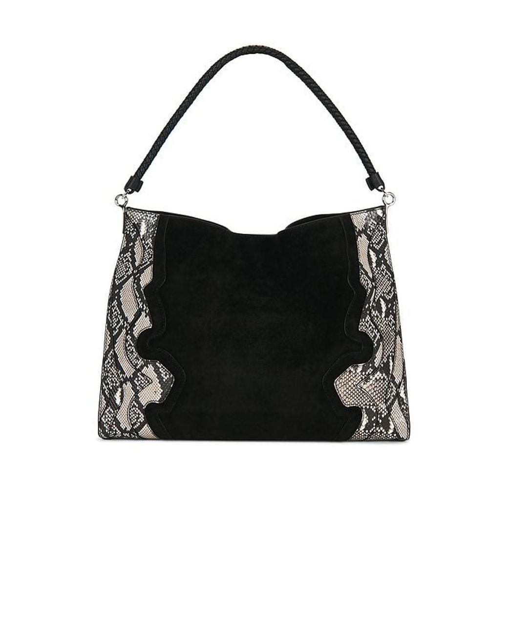Veronica Beard Black Snake Embossed Vida Hobo Bag