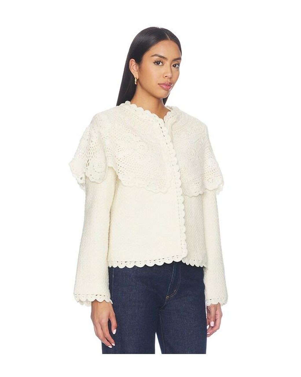 Sea Blue Wright Knit Cape Jacket