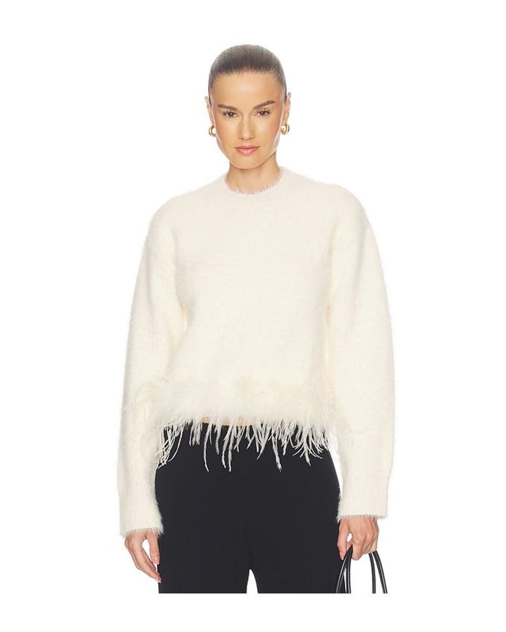 MAJORELLE White Kaelen Feather Sweater
