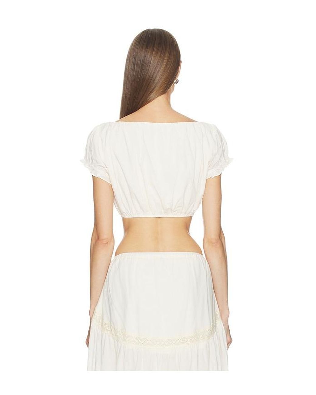 LOBA White Cecilia Crop Top