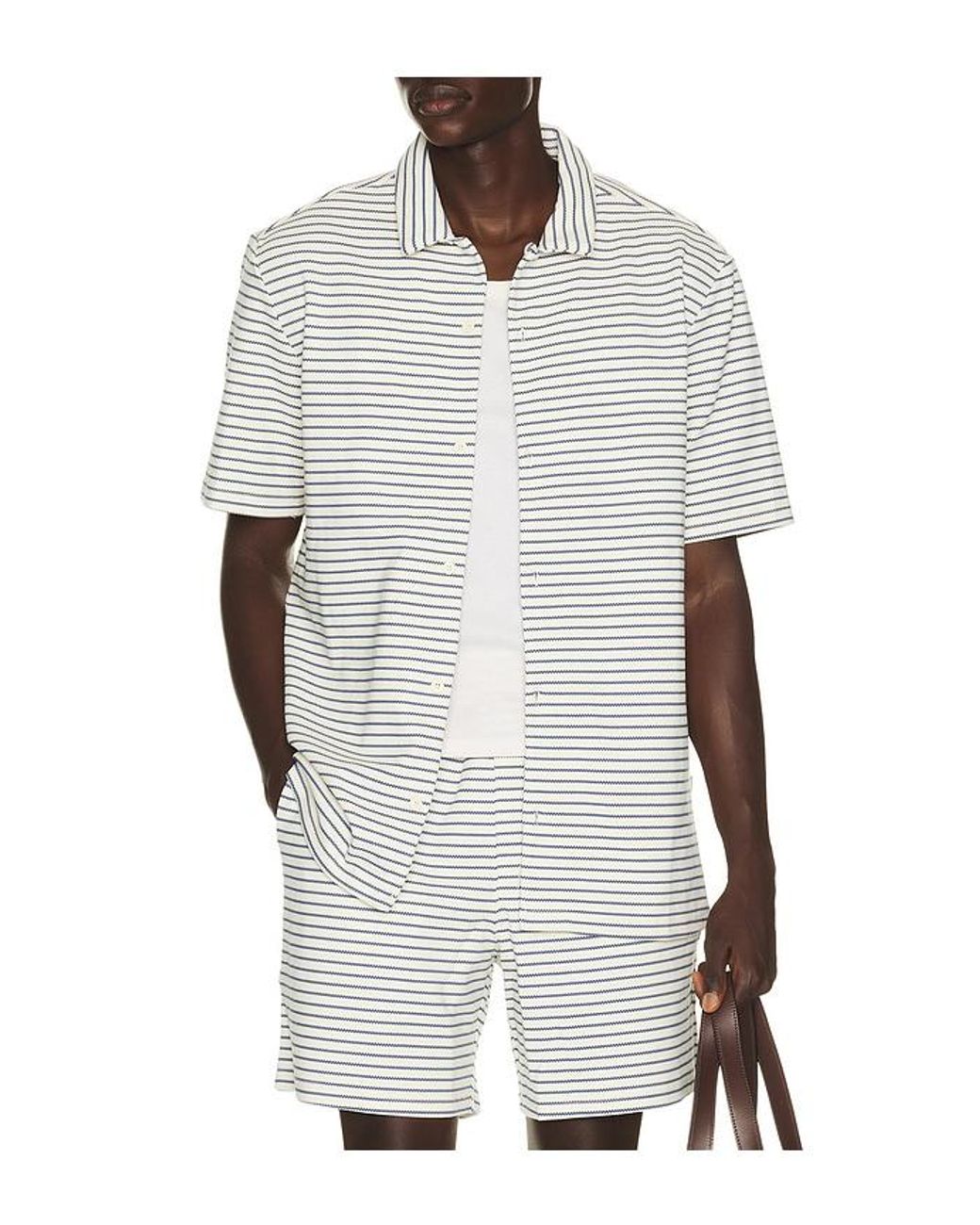 BOUND White Stripe Jacquard Shirt for men