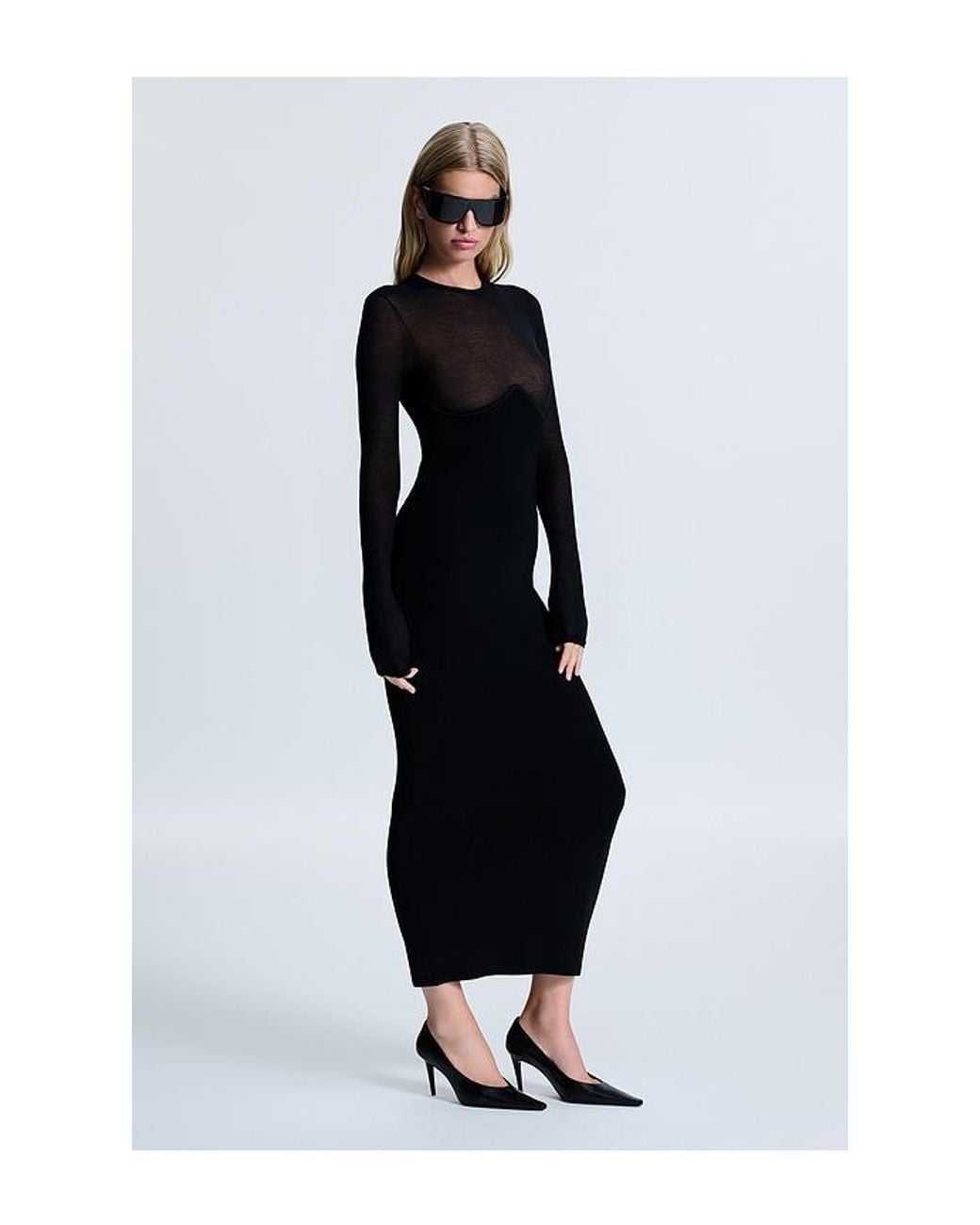 REVOLVE LOS ANGELES Black Aubri Knit Gown