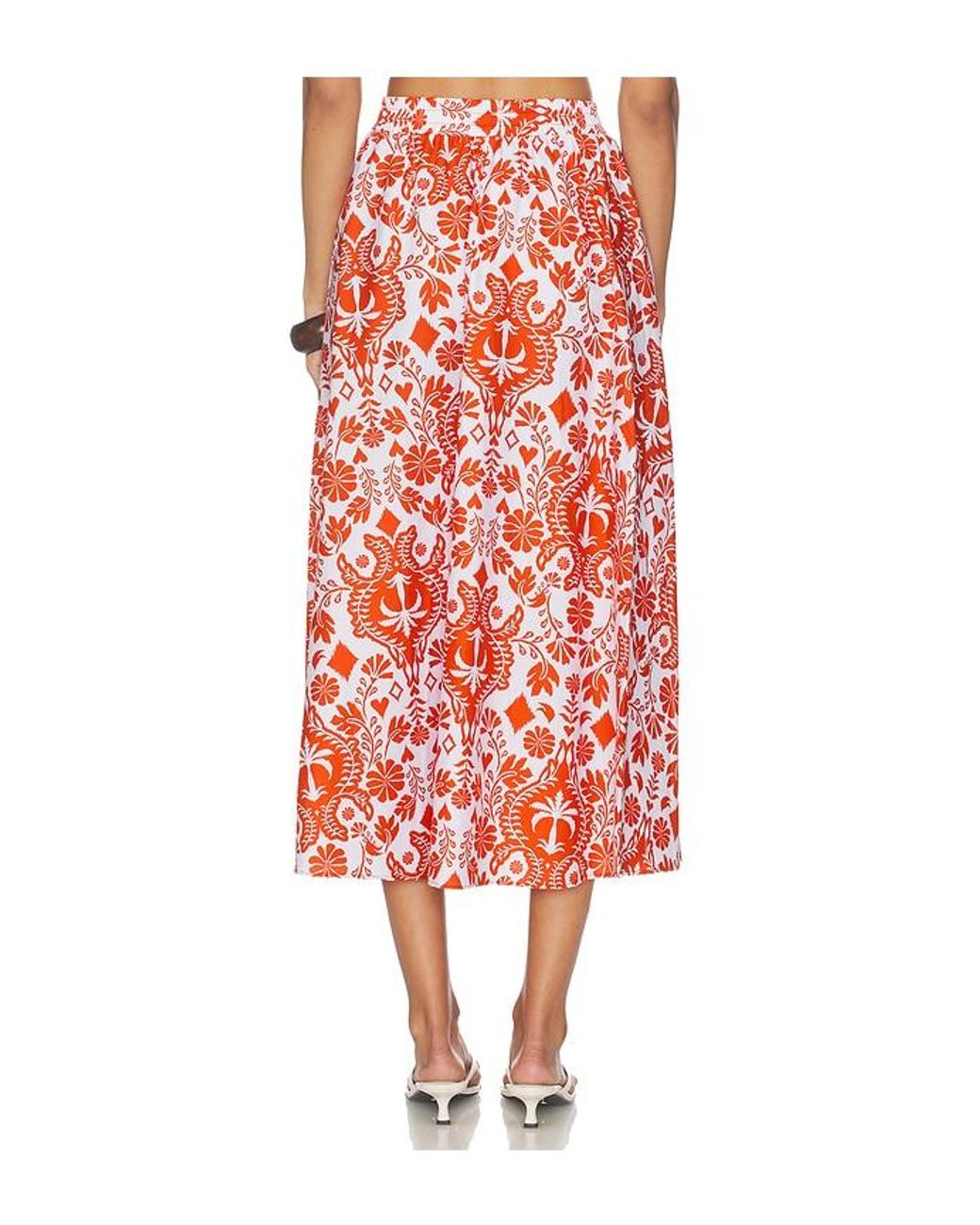 Peixoto Red Paula Midi Skirt