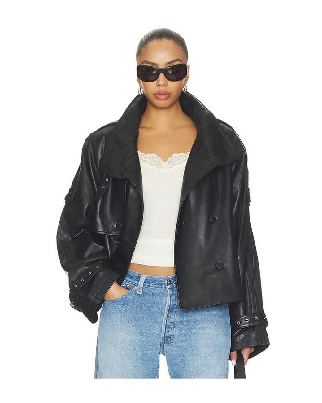 Gestuz Black Avic Leather Jacket