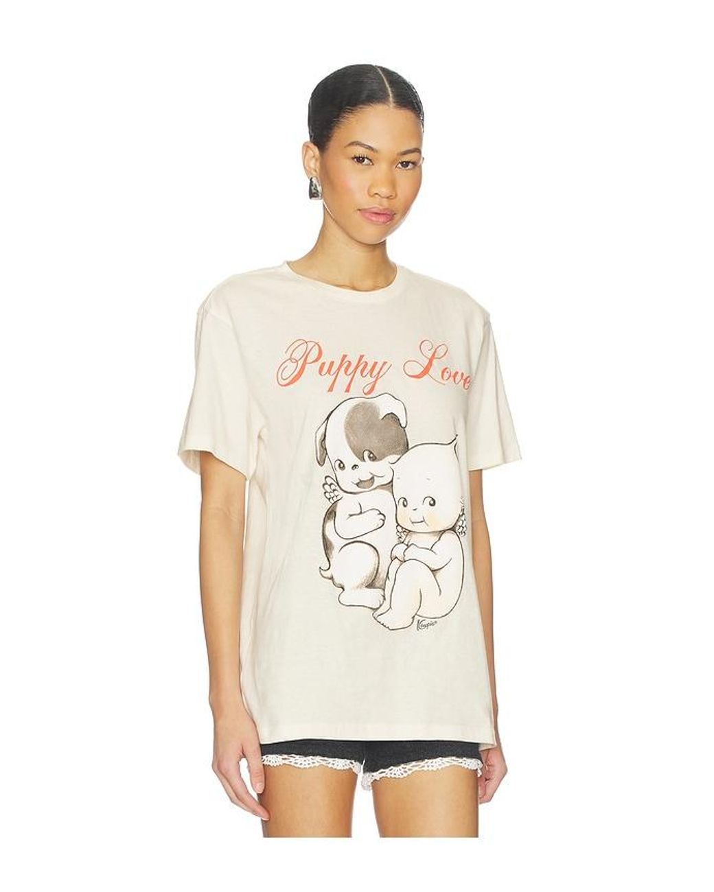The Forecast Agency White Kewpie Puppy Love Tee for men