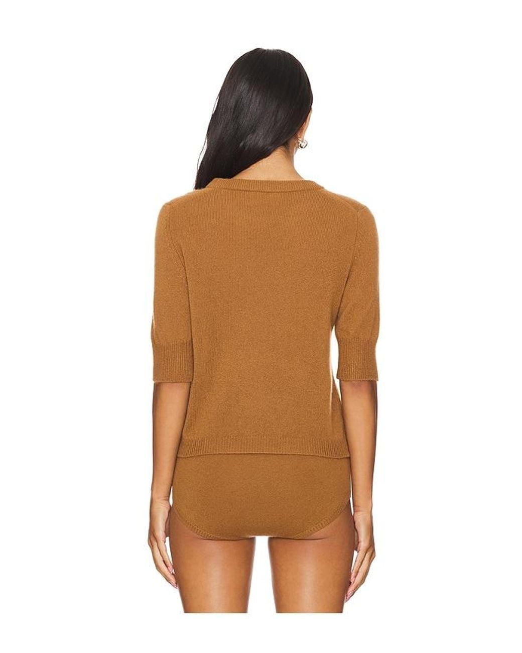 W. Cashmere Brown Celina Short Sleeve Pullover