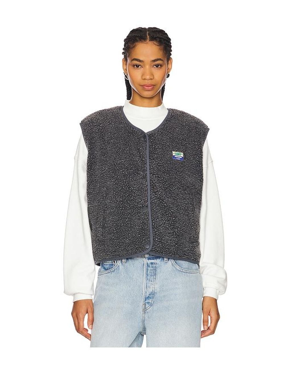 American Vintage Black Hoktown Sherpa Vest