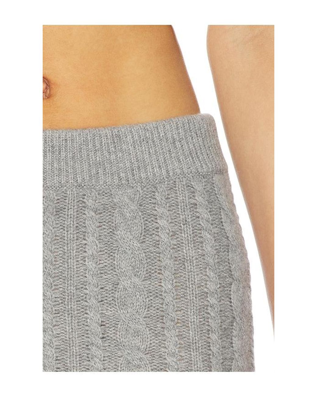AEXAE Gray Cashmere Cable Mini Skirt