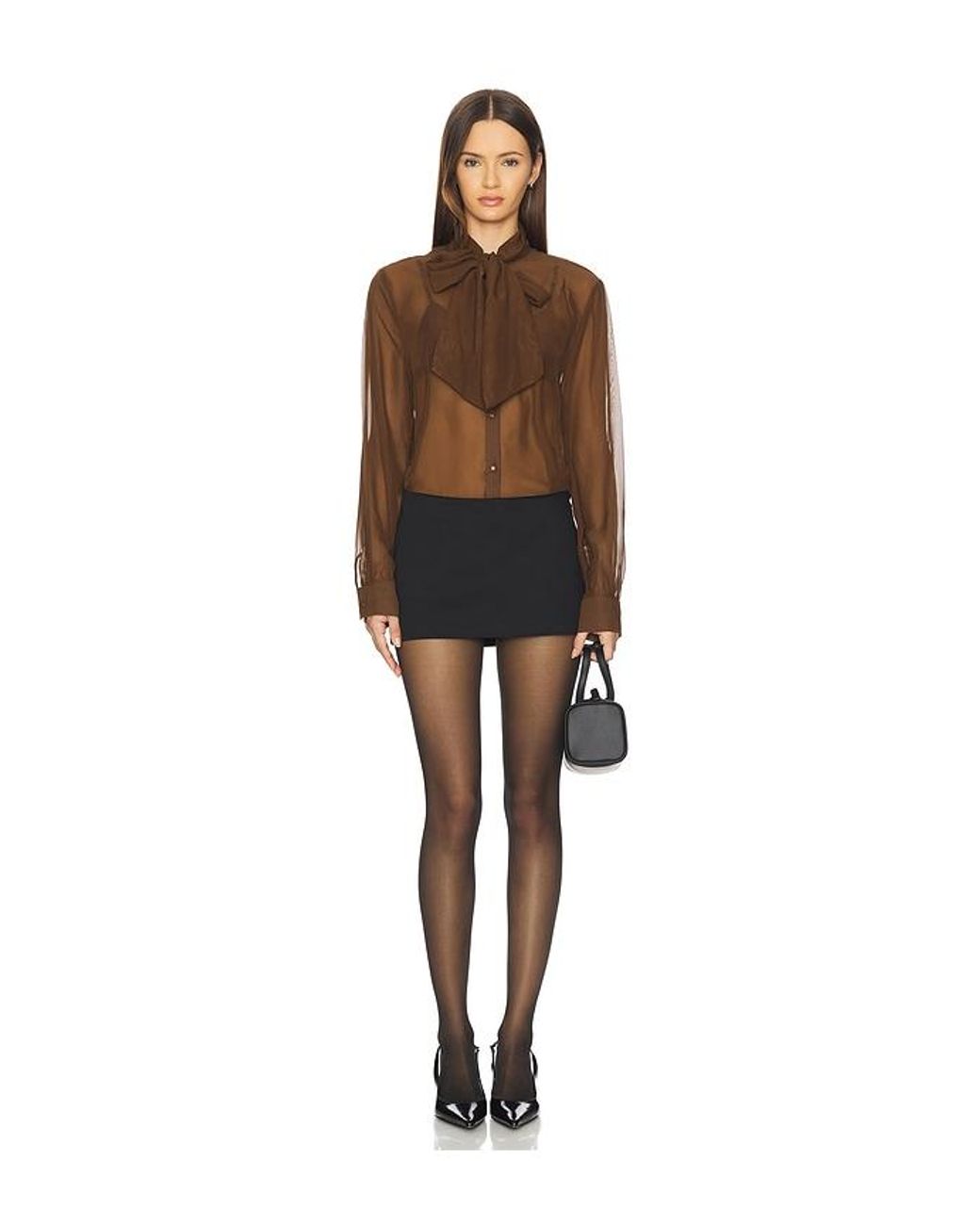MORE TO COME Brown X Emma Leger Cinrella Sheer Top