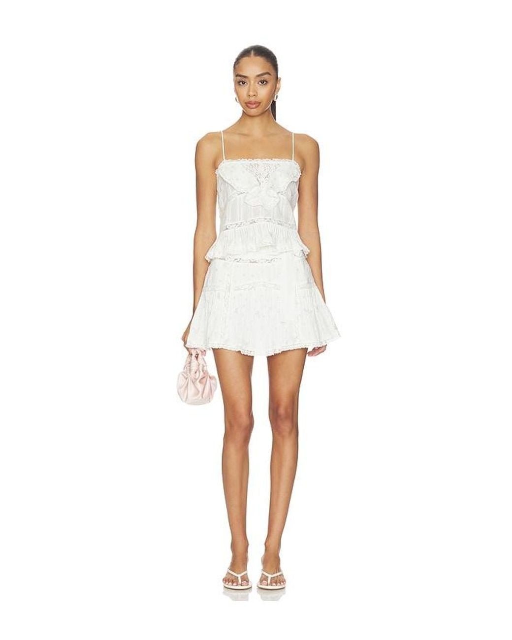 LoveShackFancy White Willia Skirt