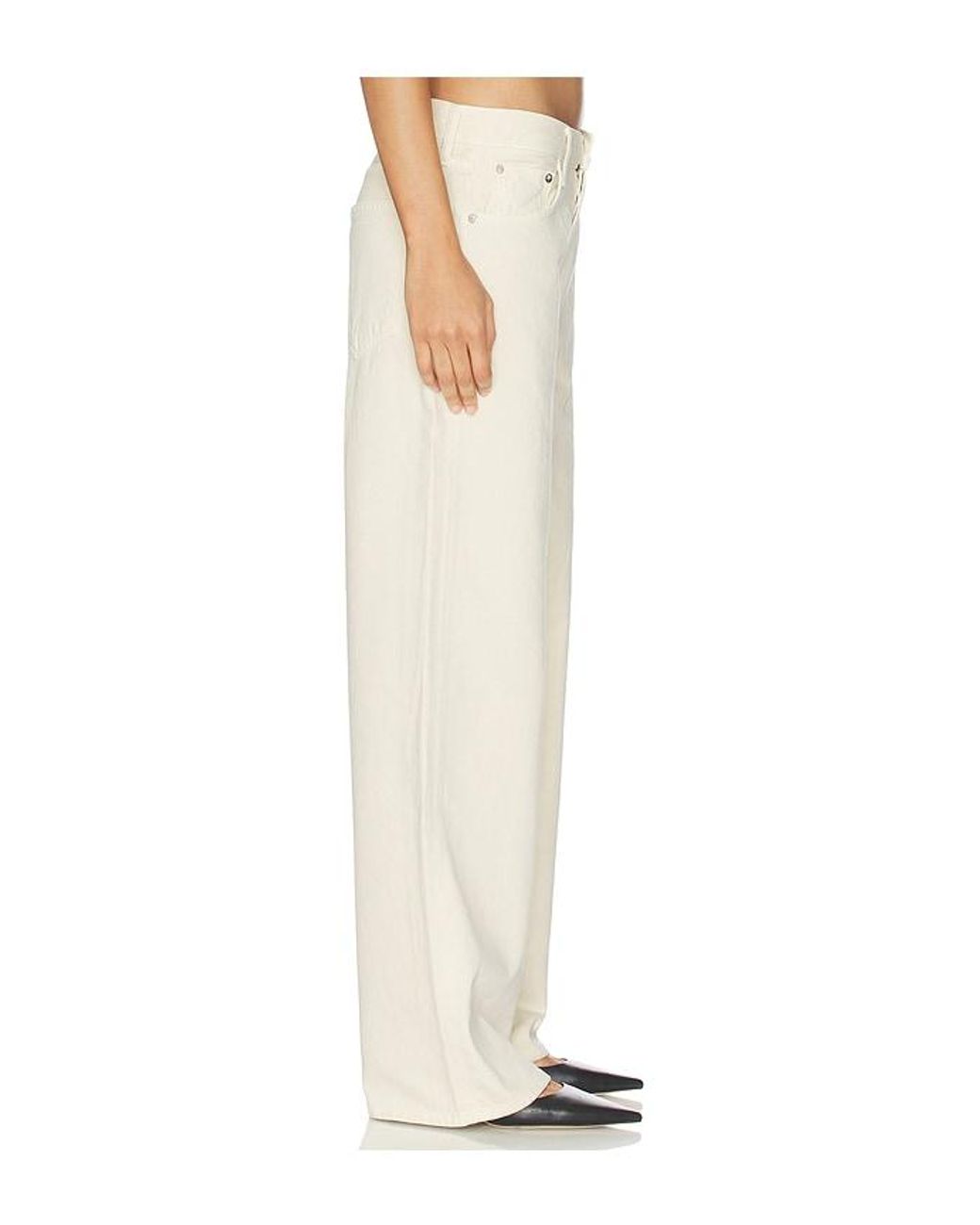 Agolde White Low Slung Baggy Jeans