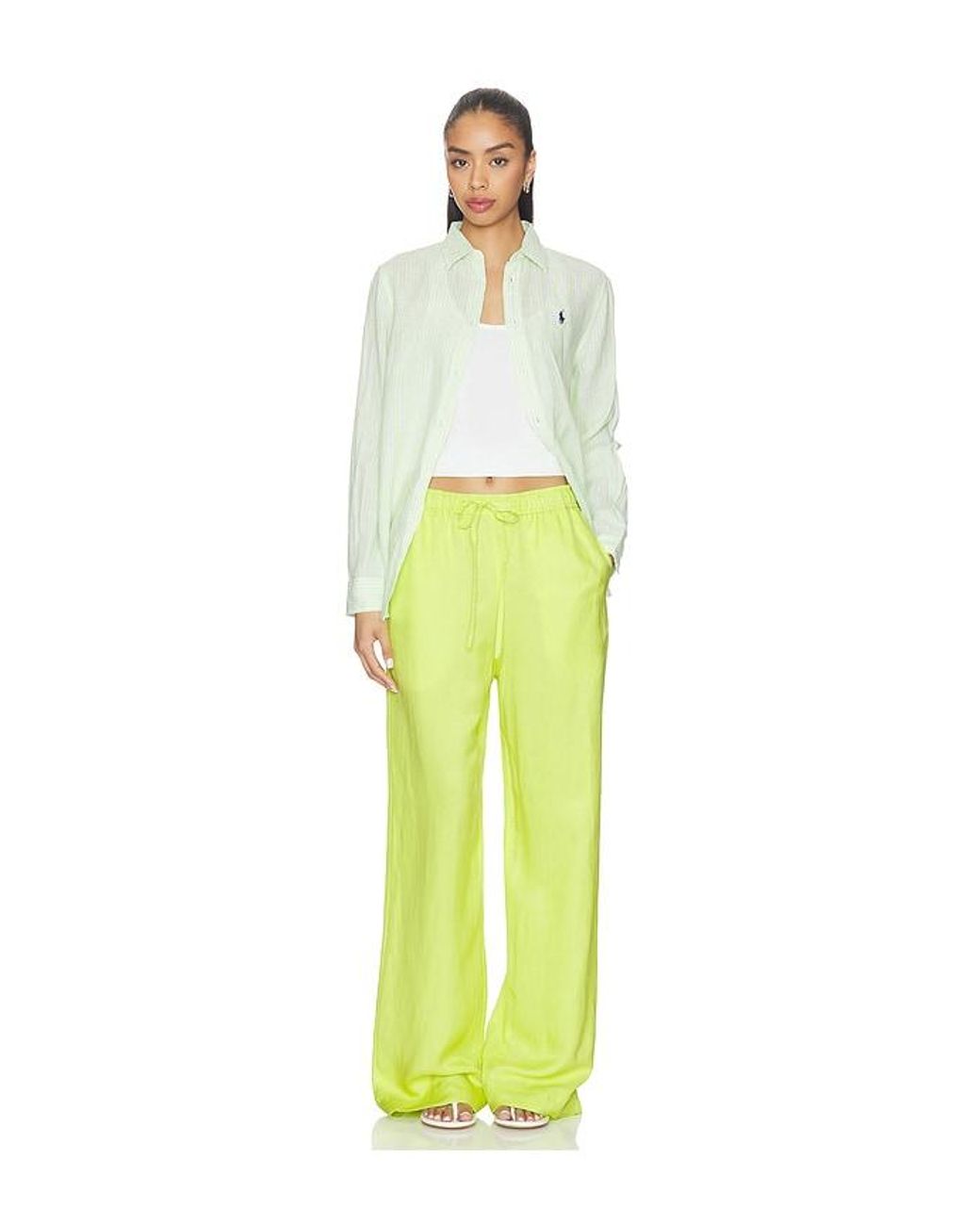 Polo Ralph Lauren Yellow Standard Wide Leg Pant