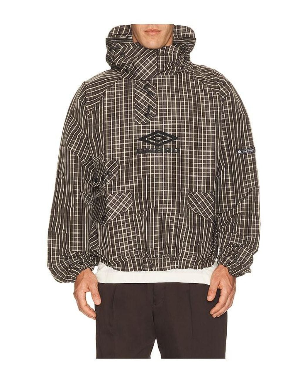 Umbro Gray Check Smock Anorak for men