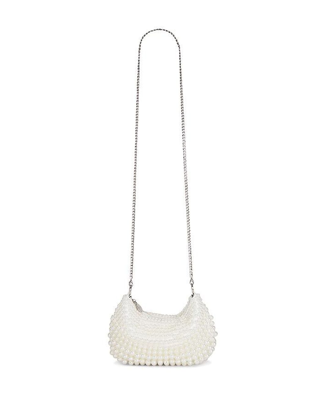 Olga Berg White Pia Croissant Bag