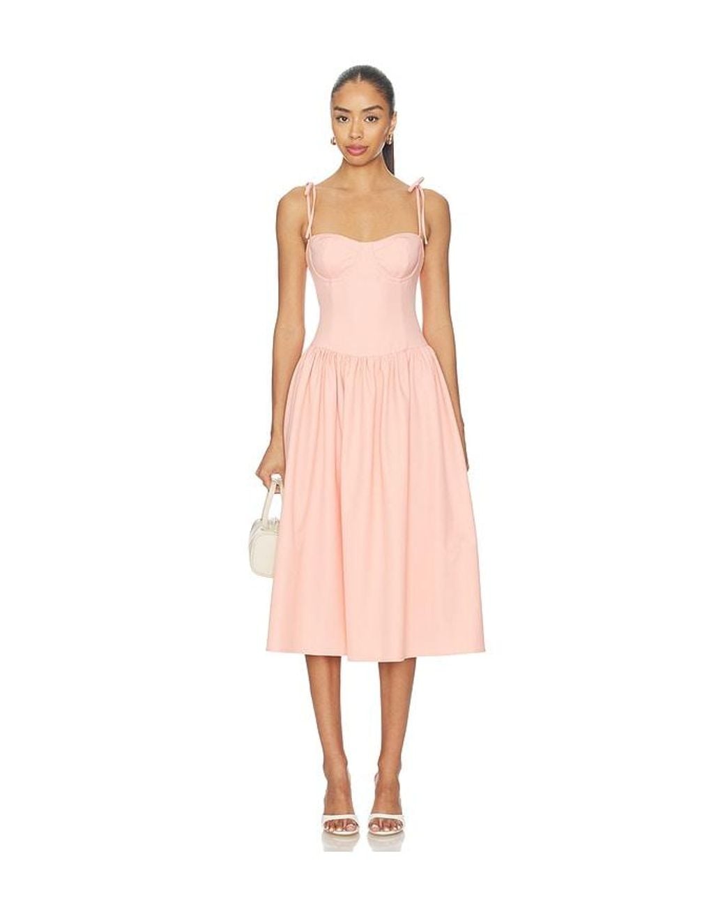 MORE TO COME Pink Theresa Midi Corset Dress