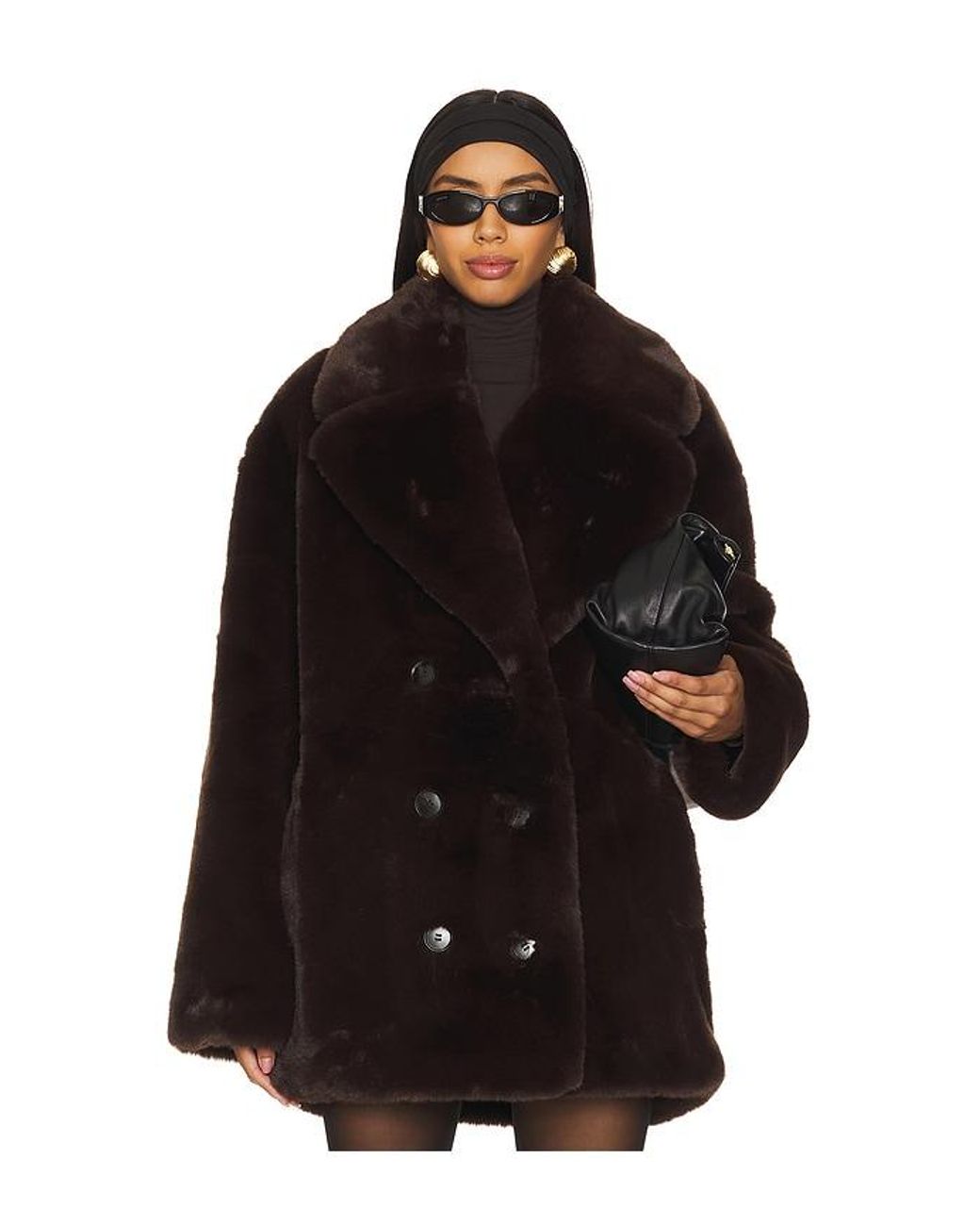 Lovers + Friends Black Wainscott Faux Fur Jacket