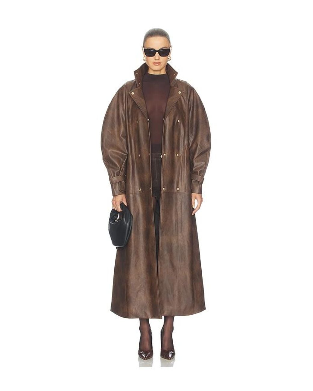Bardot Brown Milana Faux Leather Trench