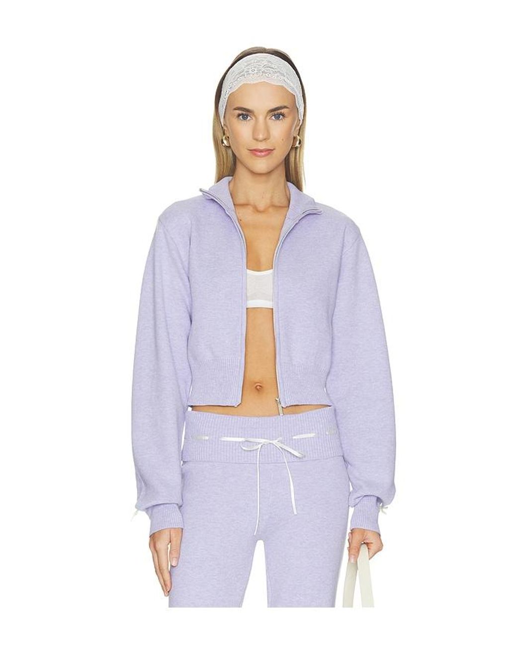 Amelie Teje Purple Gianna Zip Up Cardigan