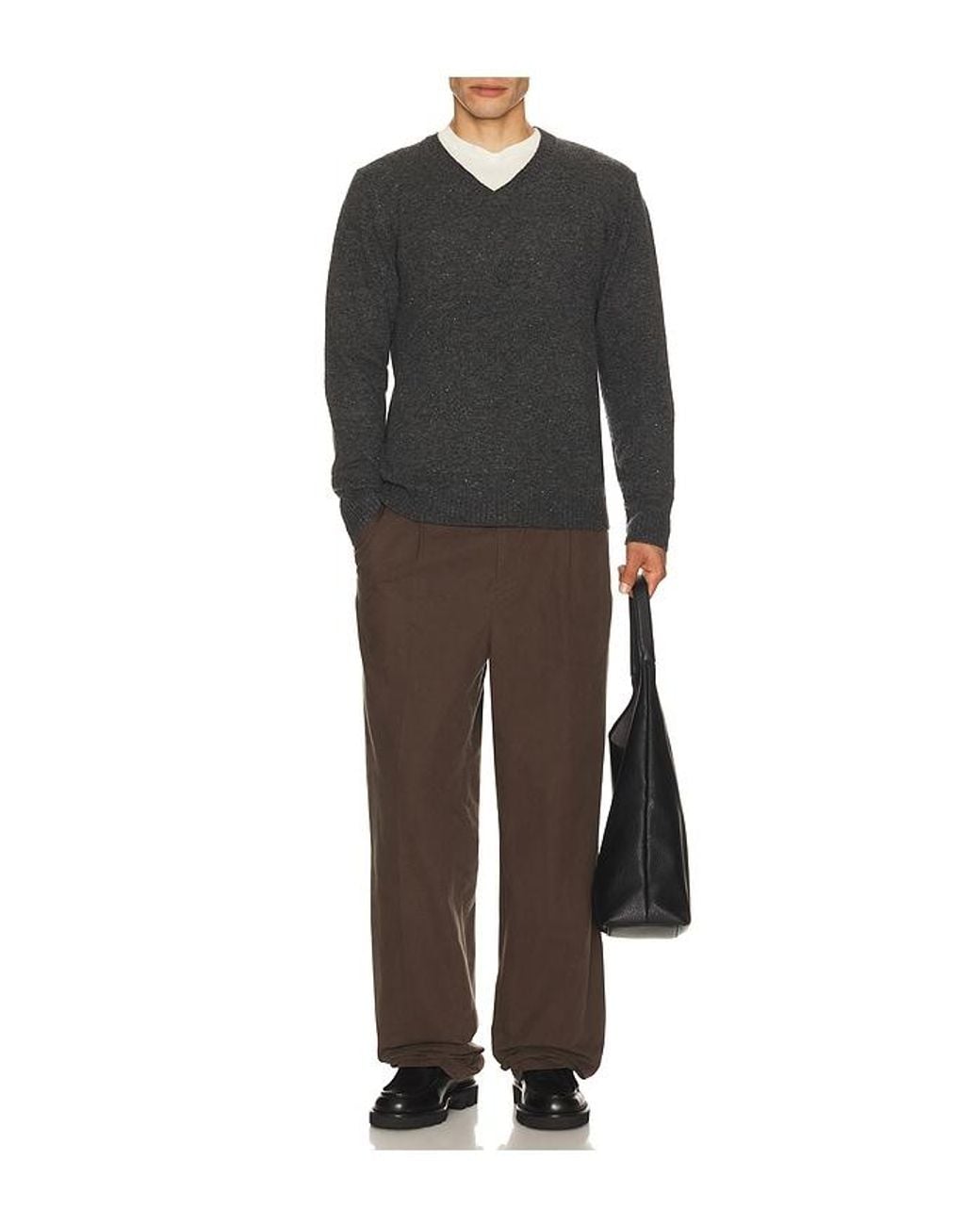 Marine Layer Black Donegal V Neck Sweater for men