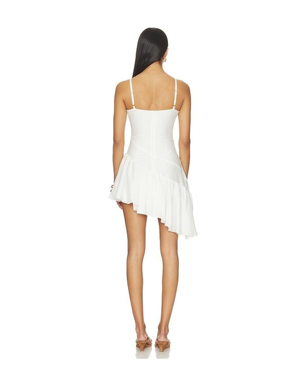 MORE TO COME White Mahika Asymmetrical Mini Dress