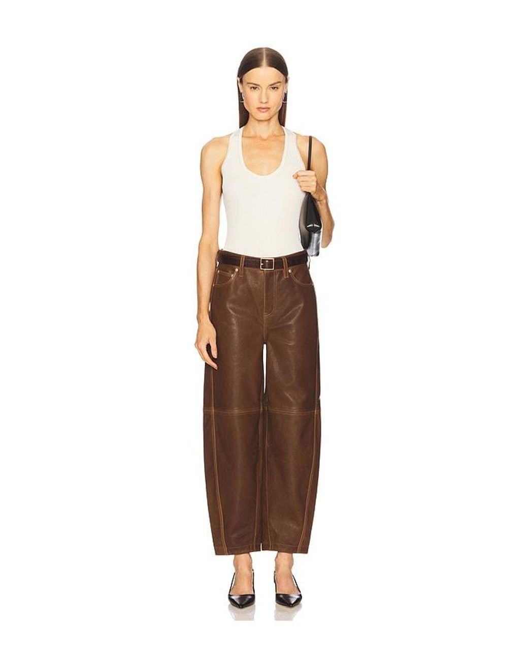 Jonathan Simkhai Brown Waldon Curved Leg Pant