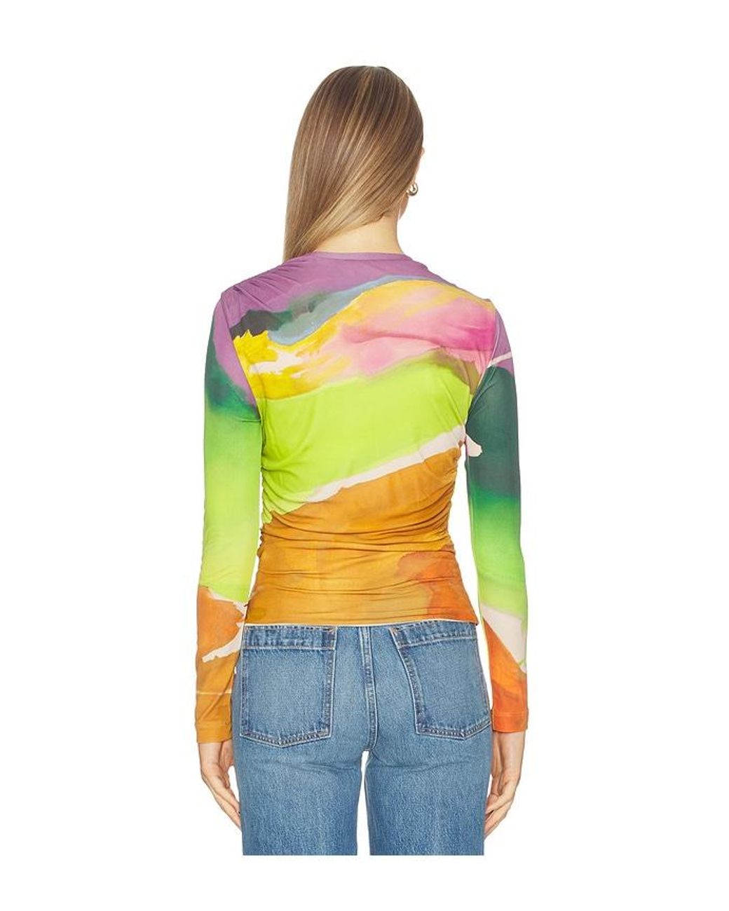 Ulla Johnson Blue Paradis Ruched Jersey Top