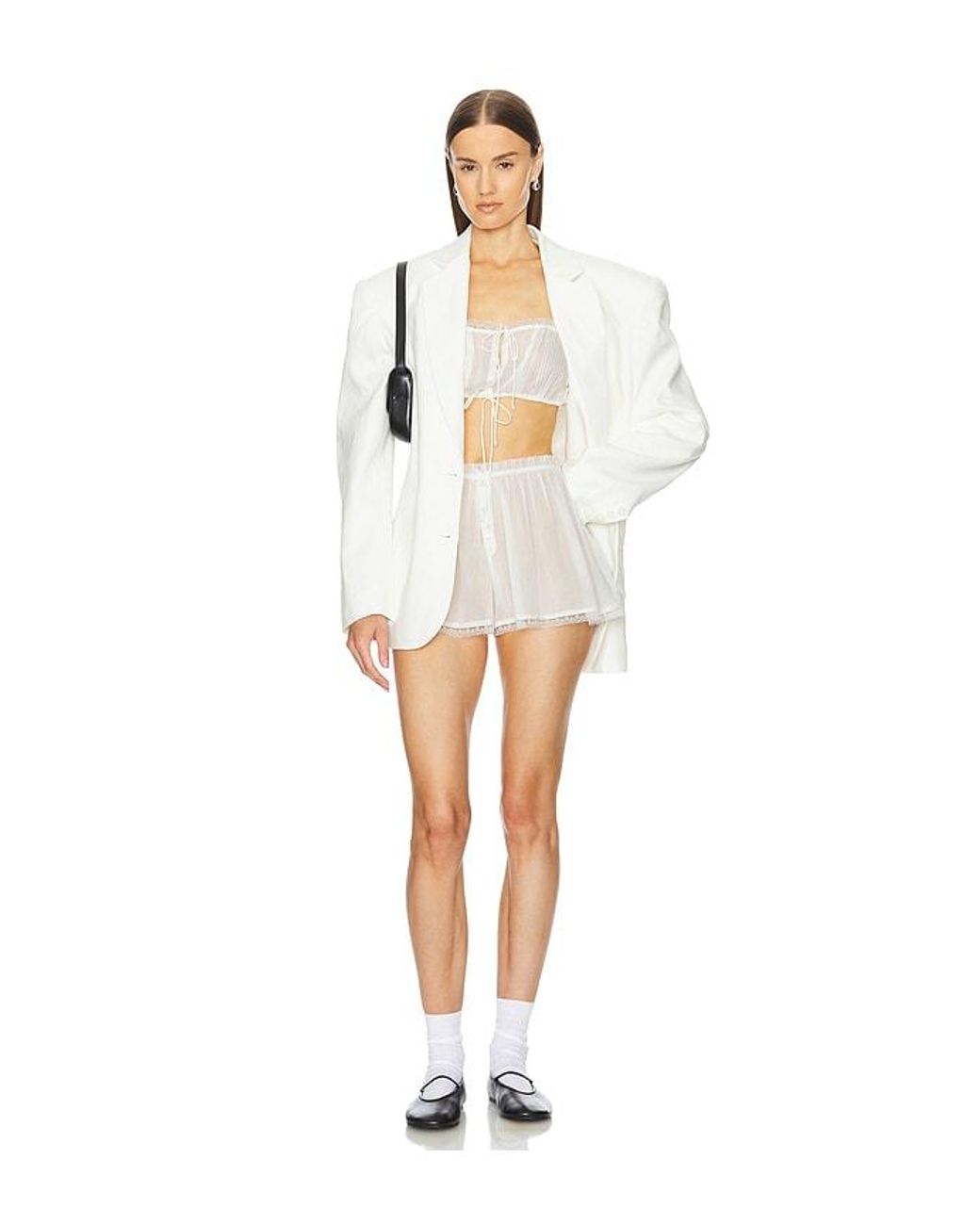 Helsa White Voile Camisette Top