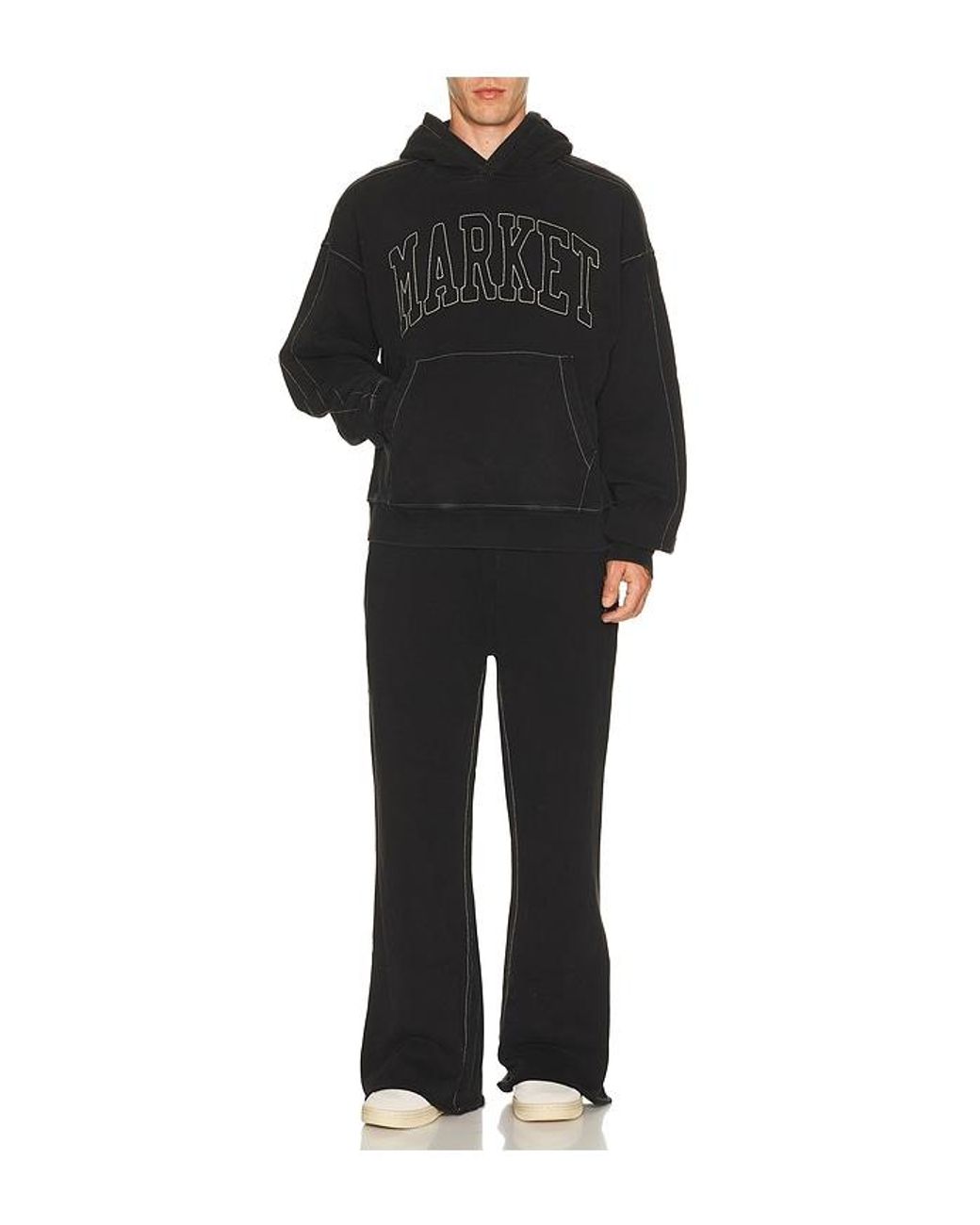 Market Black Big Stitch Hoodie for men