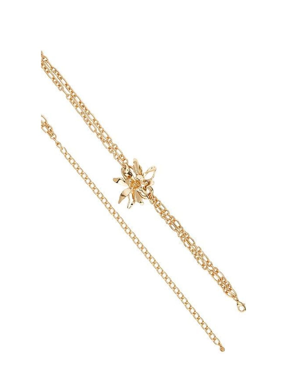 Ettika Metallic Floral Chain Belt
