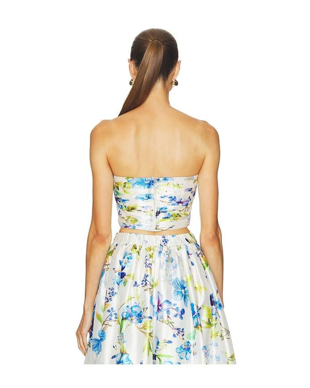 Hemant & Nandita White Strapless Top