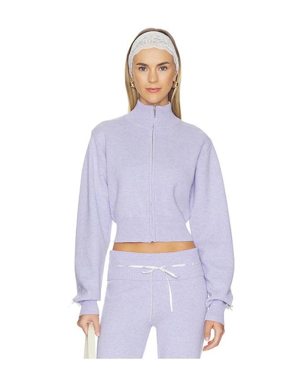 Amelie Teje Purple Gianna Zip Up Cardigan