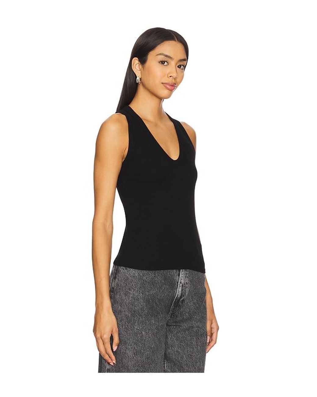 Cotton Citizen Black Verona U Neck Tank Top