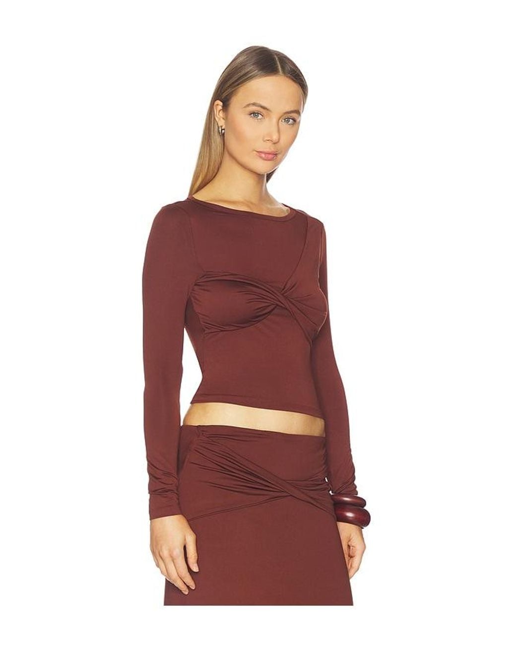 Seven Wonders Red Kamilla Twist Long Sleeve Top