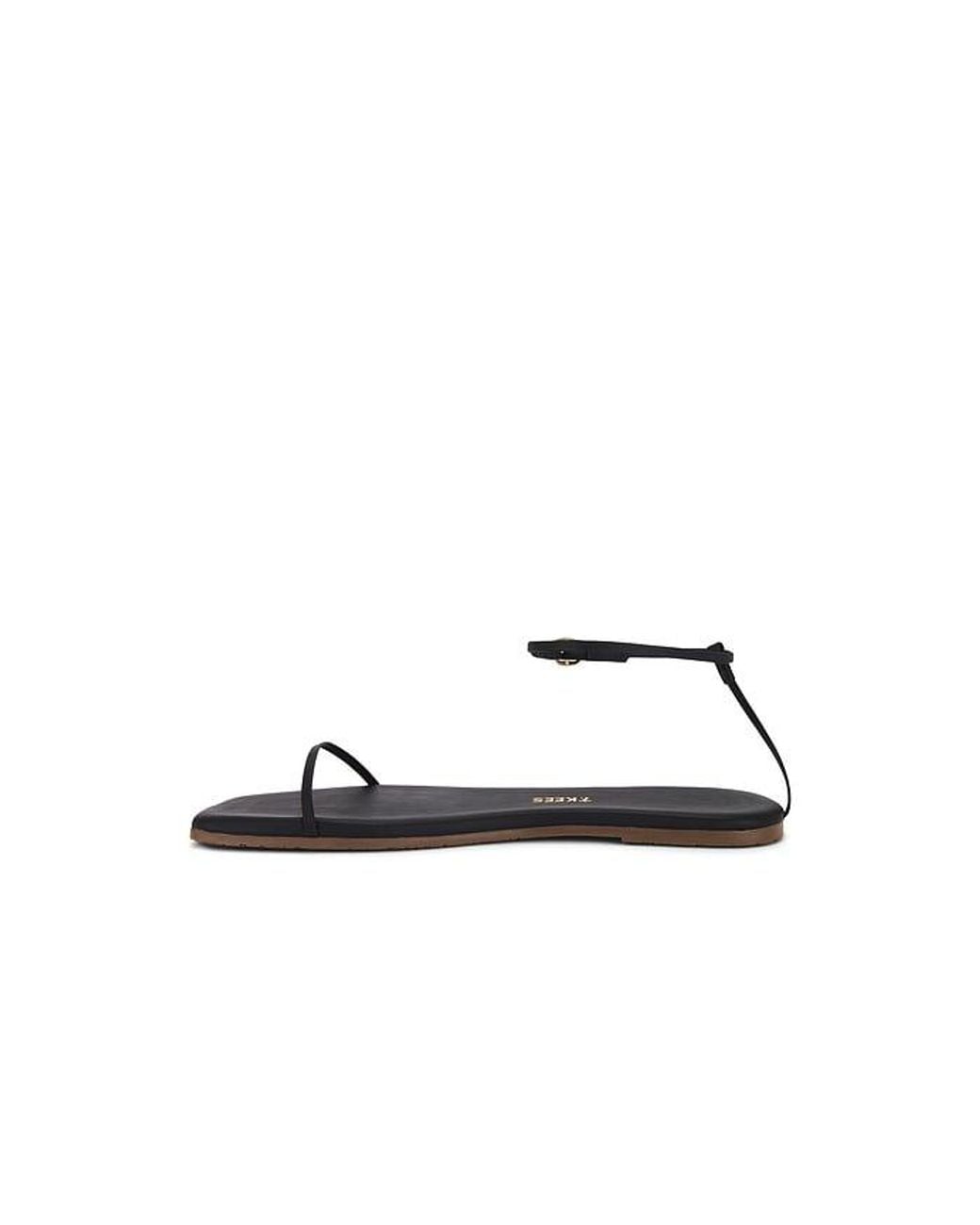 TKEES Black Square Toe Twiggy Sandal