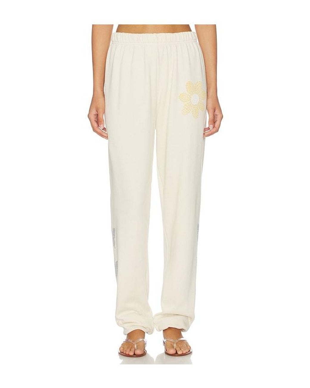 Lauren Moshi White Butterfly Daisy Sweatpant