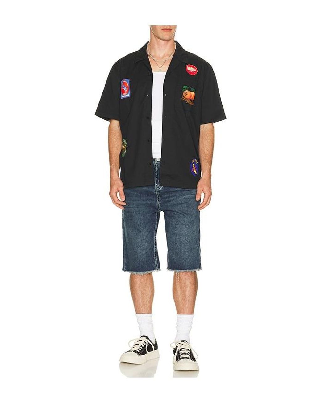 True Religion Black Camp Collar Shirt for men