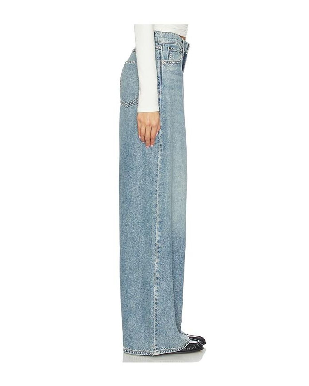 Rag & Bone Blue Featherweight Sofie Full Wide Jeans