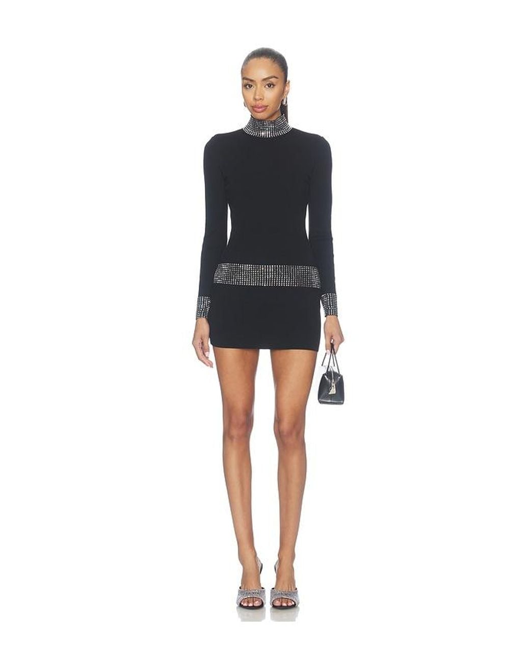 retroféte Black Naema Embellished Knit Dress