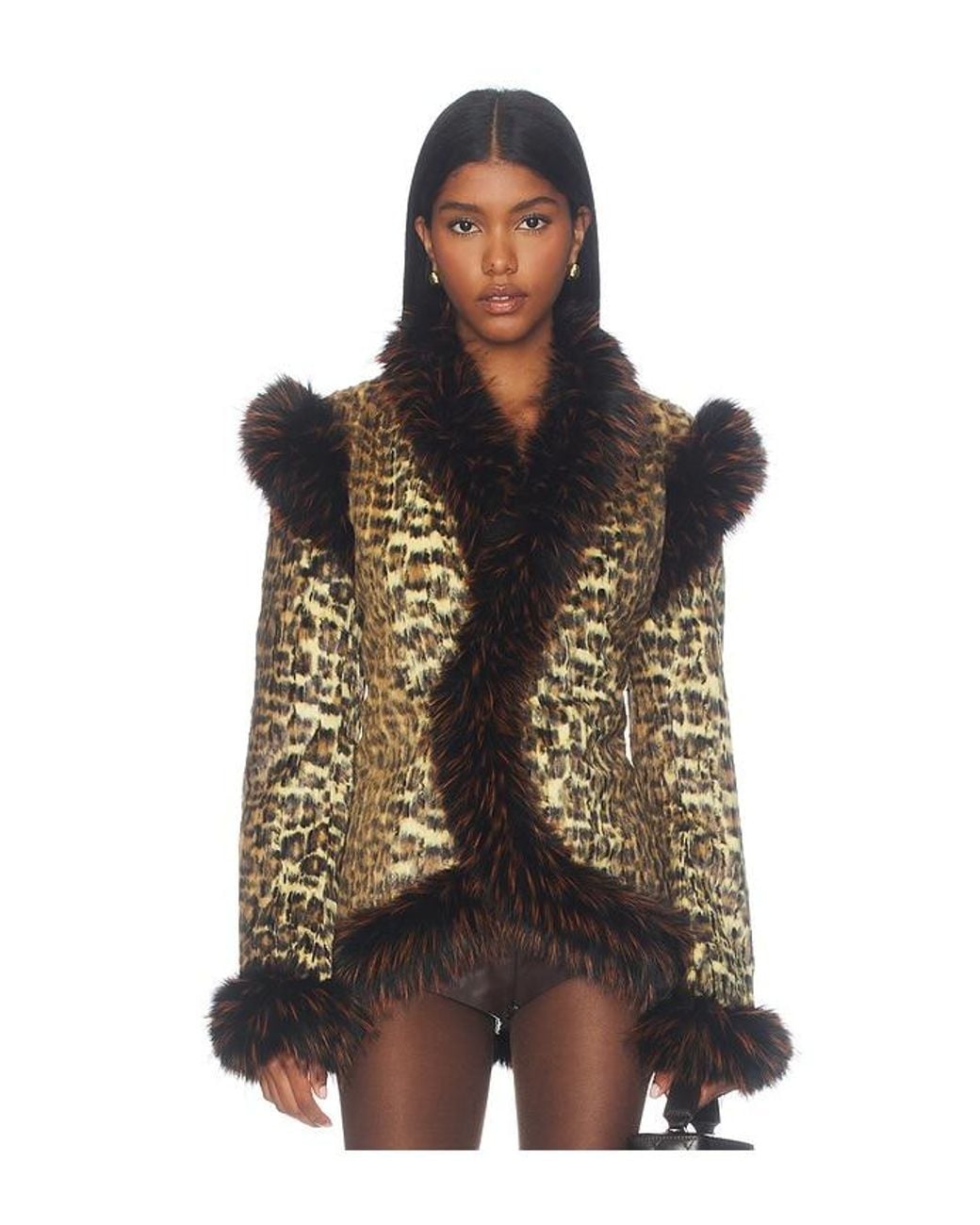 Kim Shui Black Elena Leopard Jacket