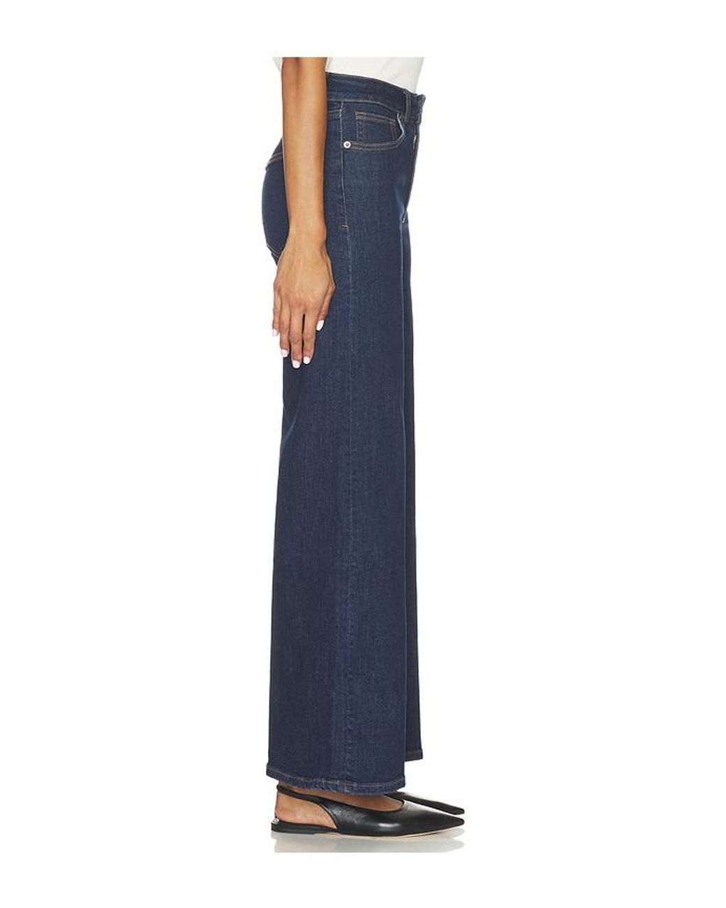 GOOD AMERICAN Blue High Palazzo Ankle Jeans