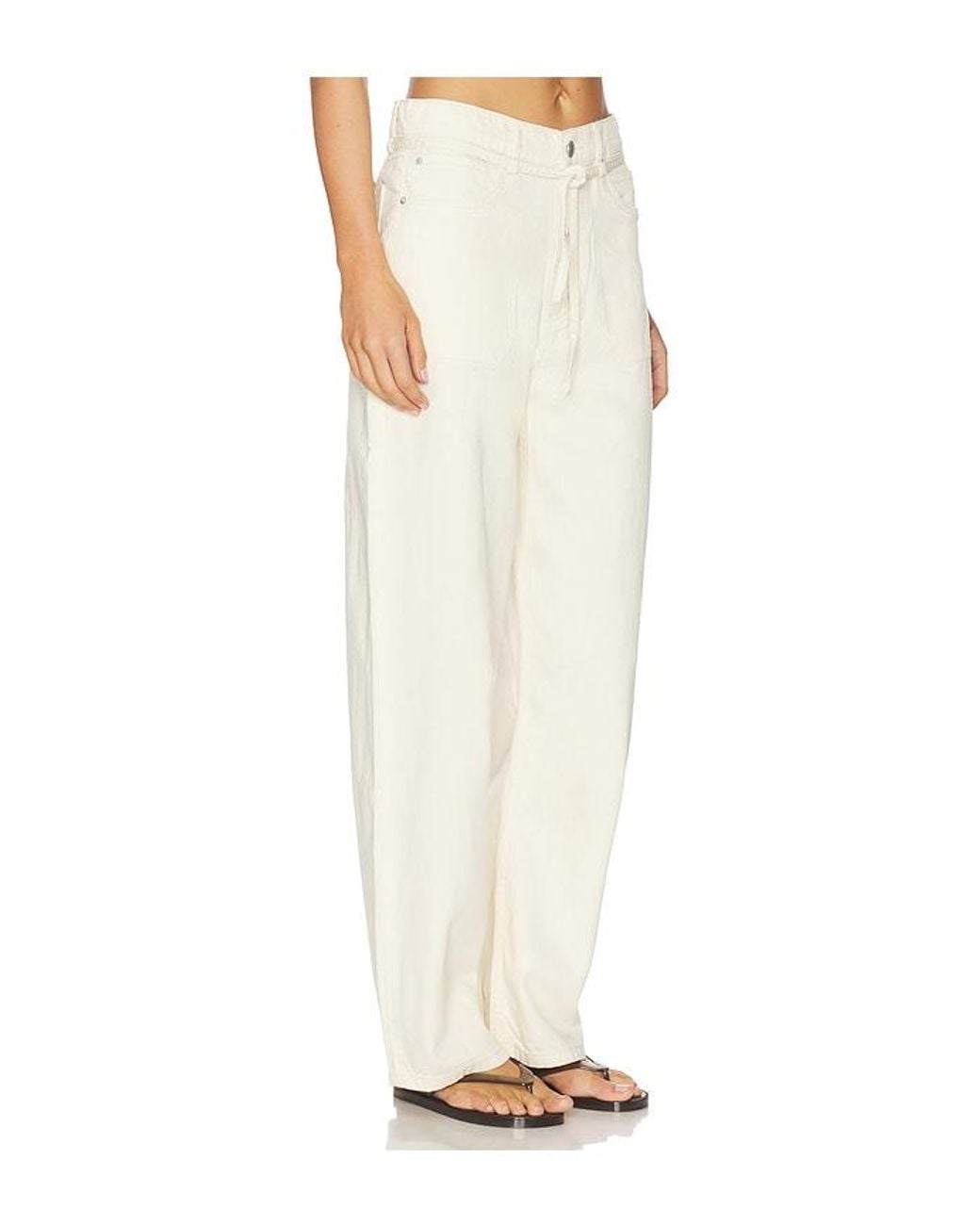 DL1961 White Casie Aura Mid Rise Relaxed Wide Leg Jeans