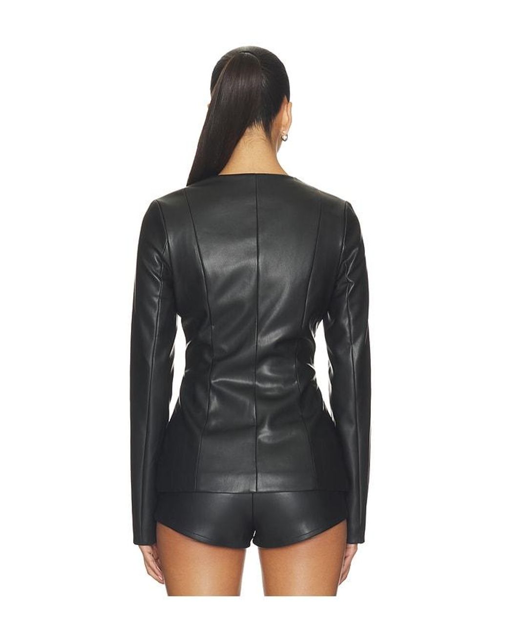 ALL THE WAYS Black Vandellia Faux Leather Blazer