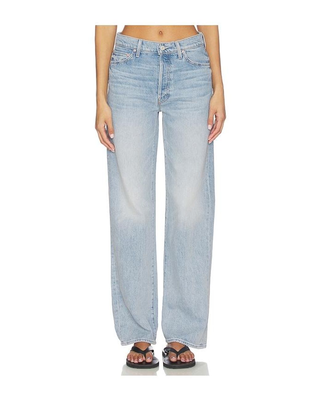 Mother Blue The Dodger Button Hover Cuff Jeans