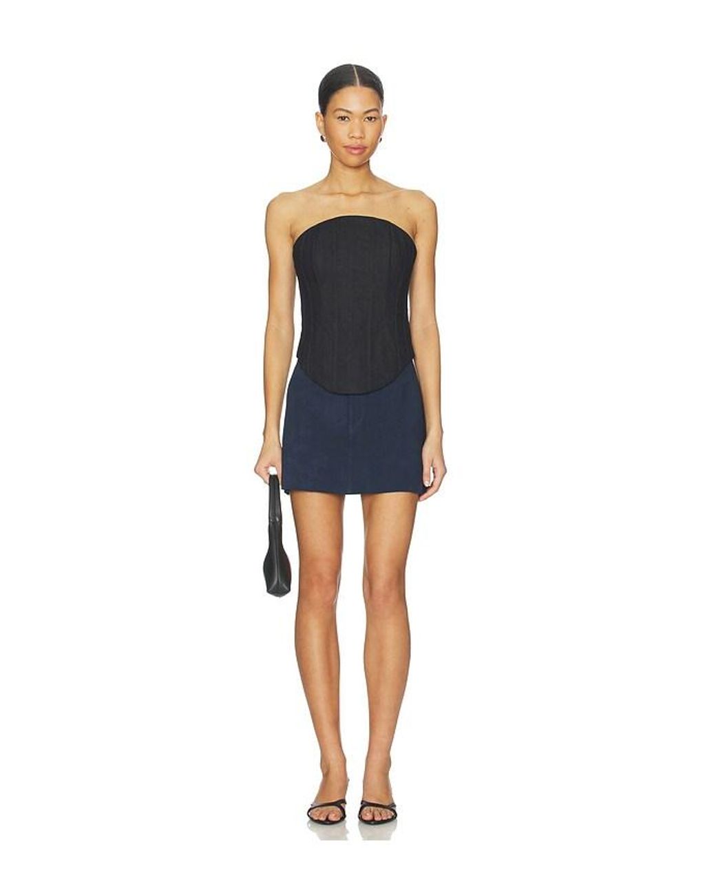 DL1961 Blue Alma Suede Skirt