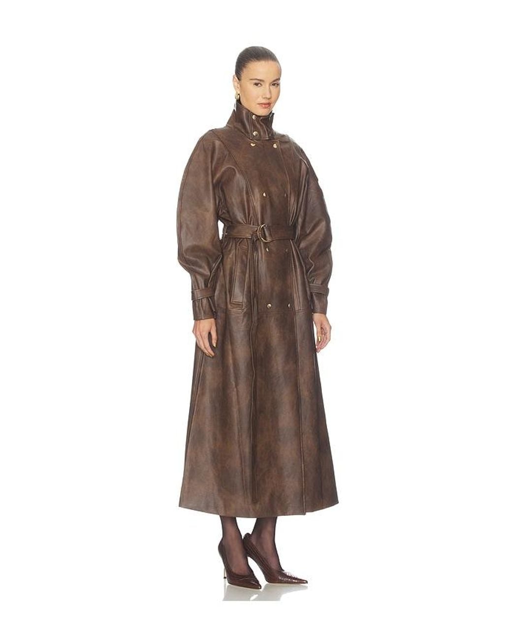 Bardot Brown Milana Faux Leather Trench